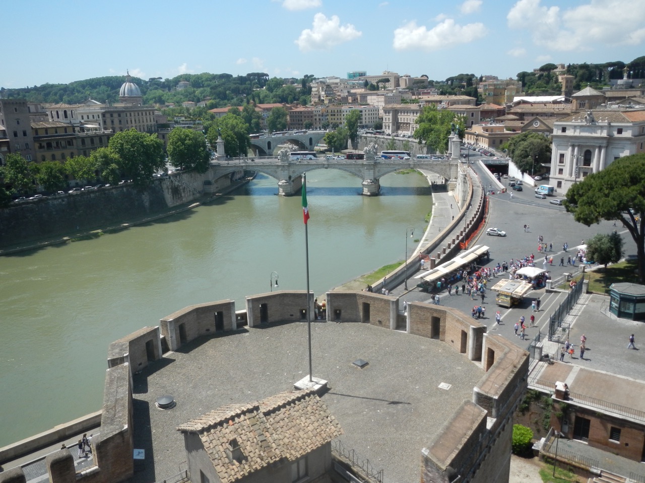 Vista sobre o Tibre a partir de Castel Sant’Angelo