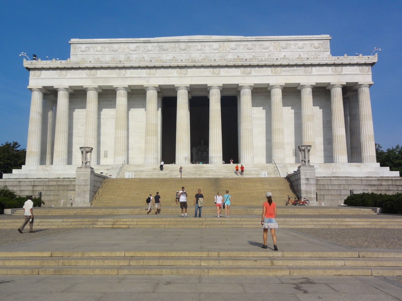 O Lincoln Memorial e os seus degraus